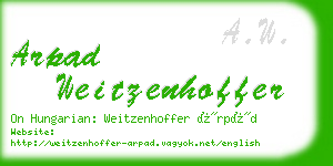 arpad weitzenhoffer business card